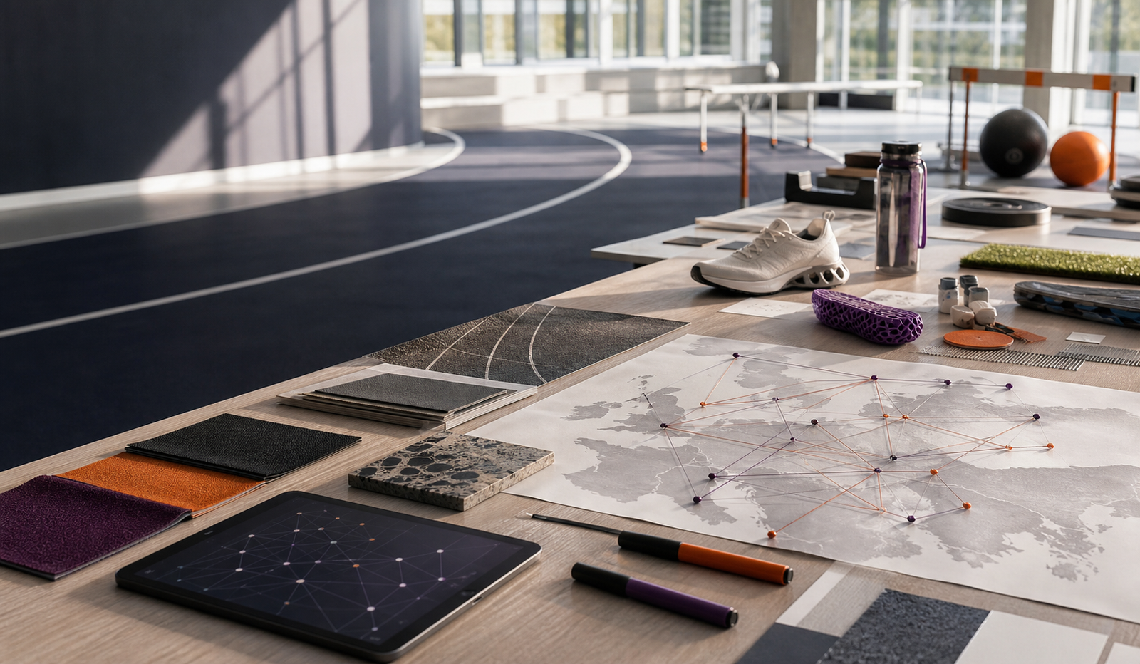European sport innovation workspace with connected project routes